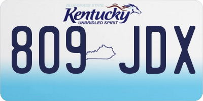 KY license plate 809JDX