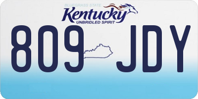 KY license plate 809JDY