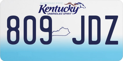 KY license plate 809JDZ