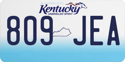 KY license plate 809JEA