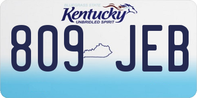 KY license plate 809JEB