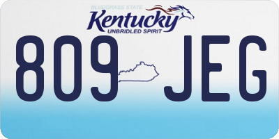 KY license plate 809JEG