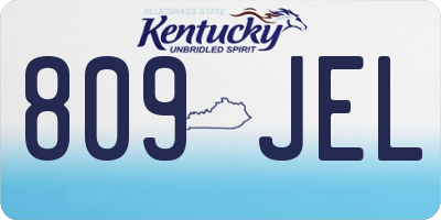 KY license plate 809JEL