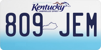 KY license plate 809JEM