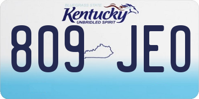 KY license plate 809JEO