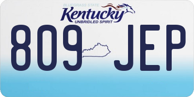 KY license plate 809JEP