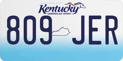 KY license plate 809JER