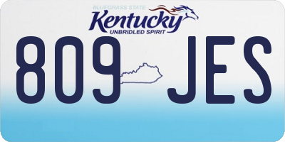 KY license plate 809JES