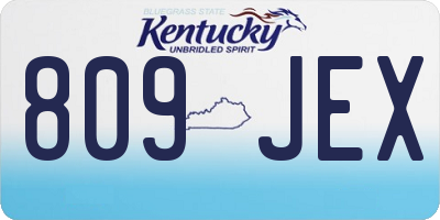 KY license plate 809JEX