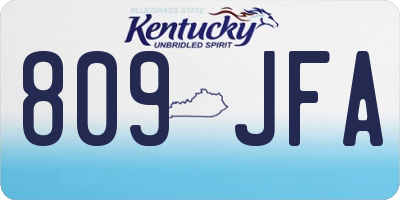KY license plate 809JFA