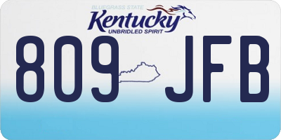 KY license plate 809JFB