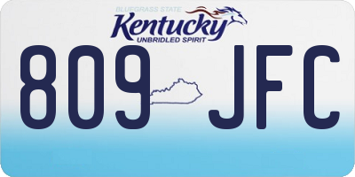 KY license plate 809JFC
