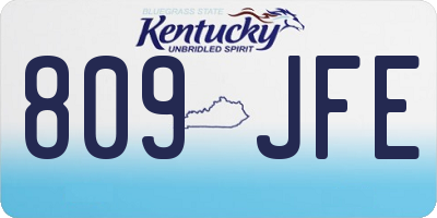 KY license plate 809JFE