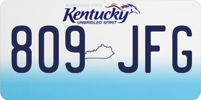 KY license plate 809JFG
