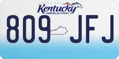 KY license plate 809JFJ