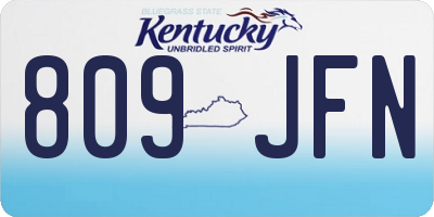 KY license plate 809JFN