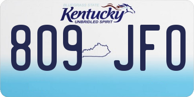KY license plate 809JFO