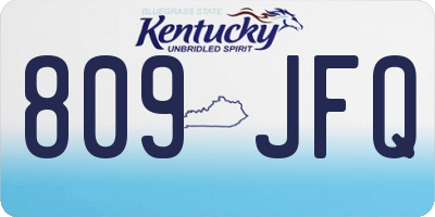 KY license plate 809JFQ