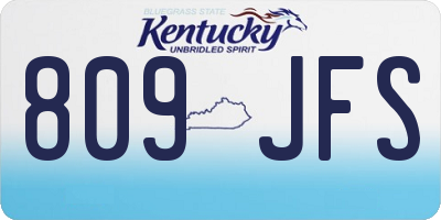 KY license plate 809JFS