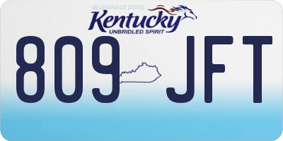 KY license plate 809JFT