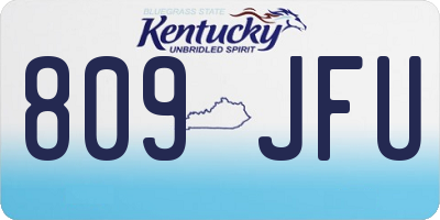 KY license plate 809JFU