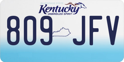 KY license plate 809JFV