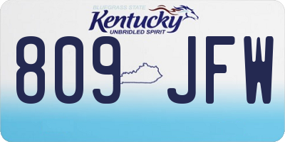KY license plate 809JFW