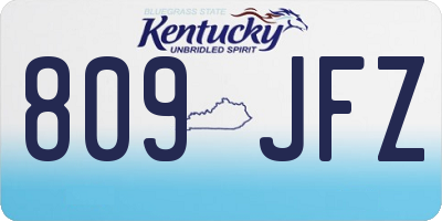 KY license plate 809JFZ