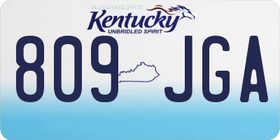 KY license plate 809JGA