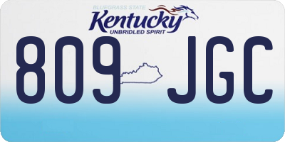 KY license plate 809JGC