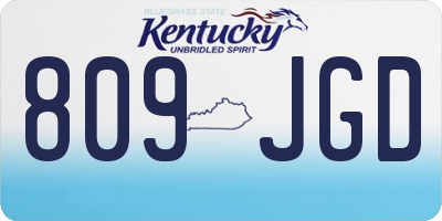 KY license plate 809JGD