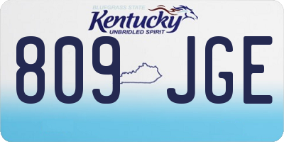 KY license plate 809JGE