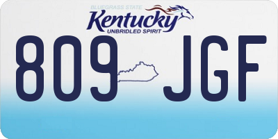 KY license plate 809JGF