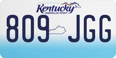KY license plate 809JGG