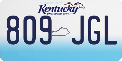 KY license plate 809JGL