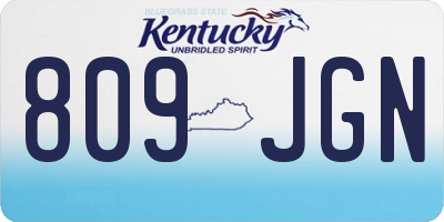 KY license plate 809JGN