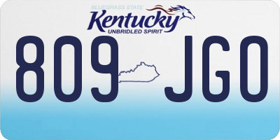 KY license plate 809JGO