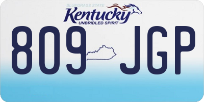 KY license plate 809JGP