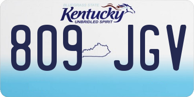 KY license plate 809JGV