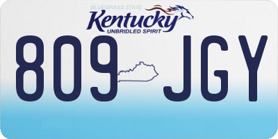 KY license plate 809JGY
