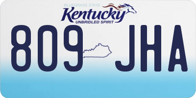 KY license plate 809JHA