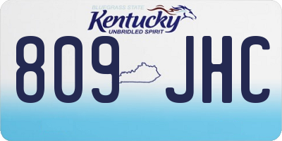 KY license plate 809JHC