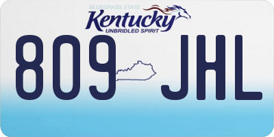 KY license plate 809JHL