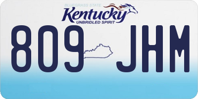 KY license plate 809JHM