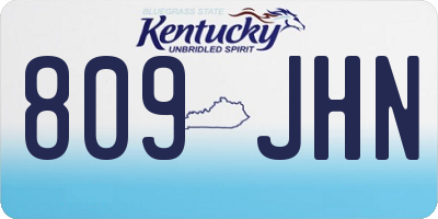 KY license plate 809JHN