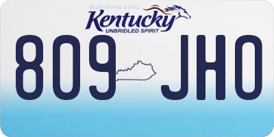 KY license plate 809JHO
