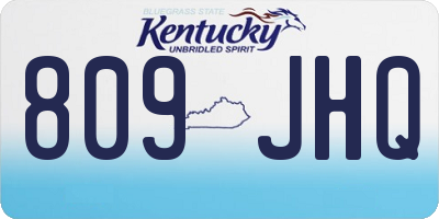 KY license plate 809JHQ