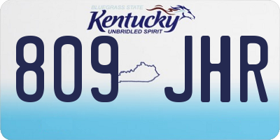 KY license plate 809JHR