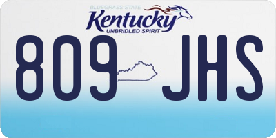 KY license plate 809JHS