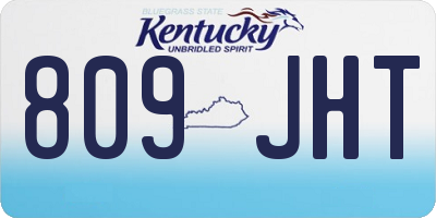 KY license plate 809JHT